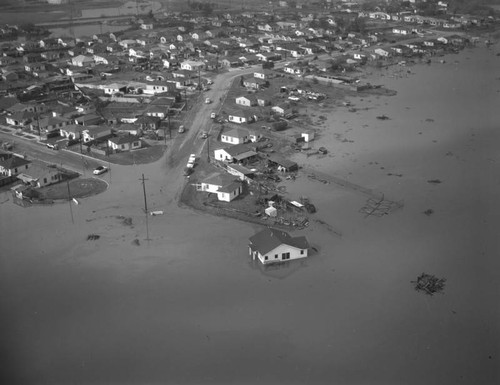 Aerial view of Carson flood area, Avalon Boulevard and 190th Street
