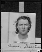 Ann Lewis is sentenced to jail for carrying concealed weapons, Los Angeles, 1935