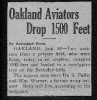 Oakland aviators drop 1500 feet