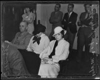 Kathryn Parks, accidental killer of Glen Drewyor, with mother, Los Angeles, 1935