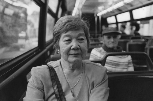 Woman on bus, Echo Park