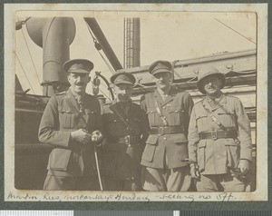 RAMC officers at quay, Durban, South Africa, July 1917
