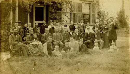 Dinner party at Albert J. Chaffee's home, Garden Grove, 1890