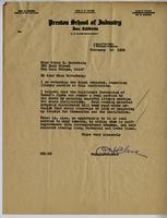 Letter from Superintendent H. Close to Grace E. Barneberg, February 13, 1929