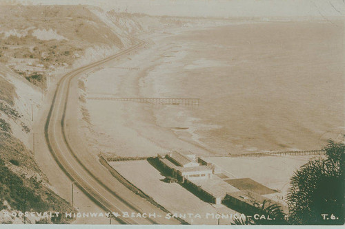 Looking south along the "Roosevelt Highway" from the Bel-Air Bay Club in Pacific Palisades