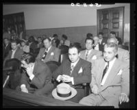 Mickey Cohen at his arraignment in Superior Court, Los Angeles, 1949