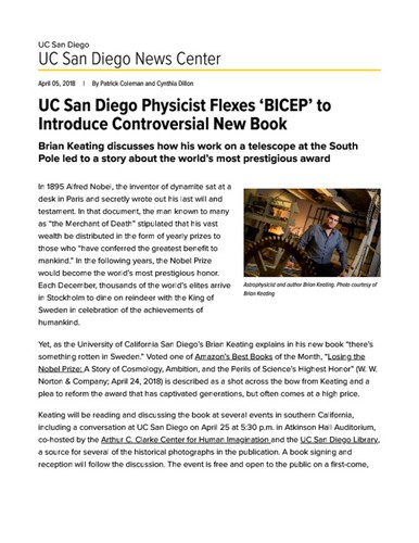 UC San Diego Physicist Flexes ‘BICEP’ to Introduce Controversial New Book
