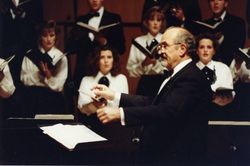 Paul Salamunovich conducting choir in concert