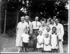 Group portrait of families of missionaries, Tanzania