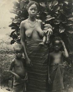 Mother and children, in Gabon