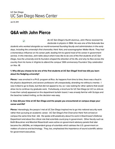 Q&A with John Pierce