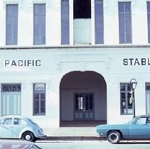 Old Sacramento. Old Sacramento. View of the Pacific Stables building on the corner of Second and L Streets