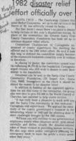 1982 disaster relief effort officially over