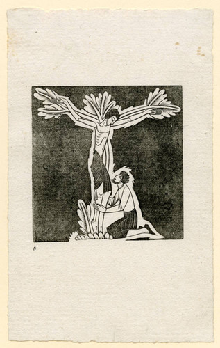 Crucifix with Man Kneeling (Working Proof 2)