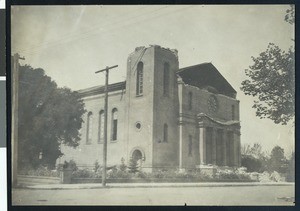Exterior view of the Roman Catholic Church, San Mateo County, ca.1900