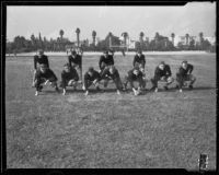 California Institute of Technology football team posing, Pasadena, 1933