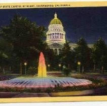 West View of State Capitol at Night, Sacramento, California