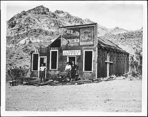 Exterior view of the Leadfield Hotel in Death Valley's Titus Canyon