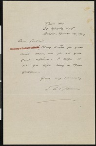 Edwin A. Robinson, letter, 1927-11-14, to Hamlin Garland