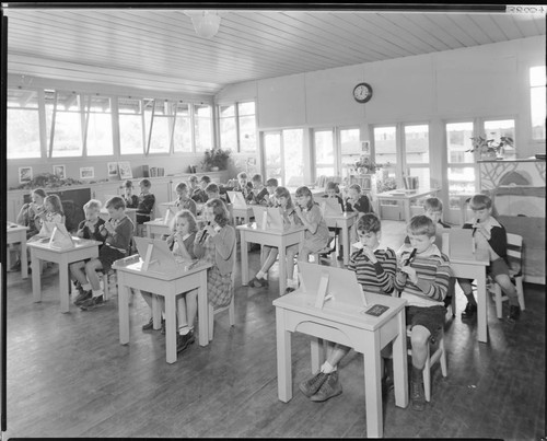 Children's band, Polytechnic Elementary School, 1030 East California, Pasadena. March 1, 1941