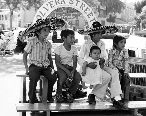 Children posing on Olvera Street