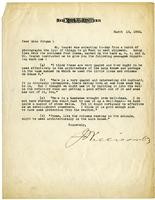 Letter from Joseph Willicombe to Julia Morgan, March 12, 1922