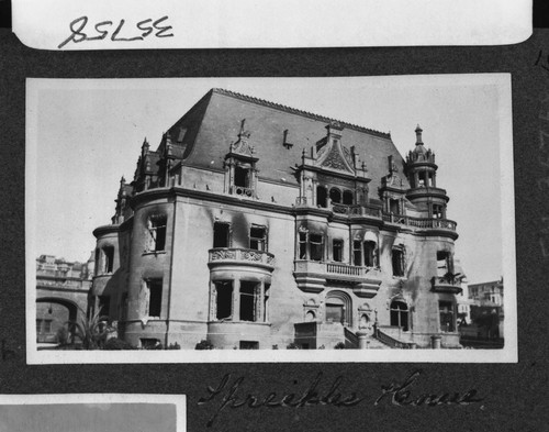 Spreckles [i.e. Spreckels] house. [Van Ness Ave. at Clay St.]