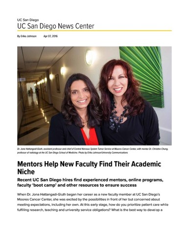 Mentors Help New Faculty Find Their Academic Niche