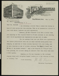 W.B. Kerr, letter, 1920-08-04, to Hamlin Garland