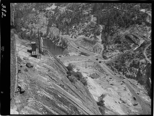 Big Creek - Mammoth Pool - Exploration Pit and Cofferdam viewed from west dome