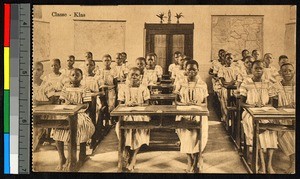 Children seated in a classroom, Congo, ca.1920-1940