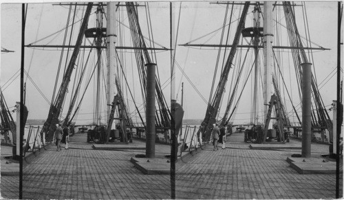 Deck of "Constitution" looking aft