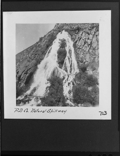Natural spillway for Power Development Company's hydro plant at the mouth of Kern Canyon