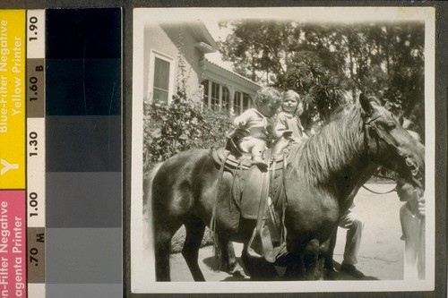 [Children on horse. Phelan Park ?]
