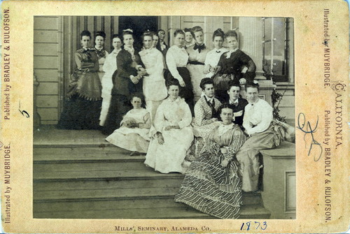 Eadweard Muybridge photograph of group at Mills College