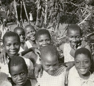 Pupils of the mission school of Lambarene, in Gabon