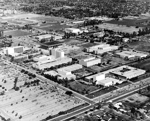 California State University, Northridge Campus, Aerial View Looking Northeast, ca. 1973