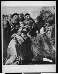 The painting "St. Bonaventure healed by St. Francis", by Franc de Herrera, after 1516