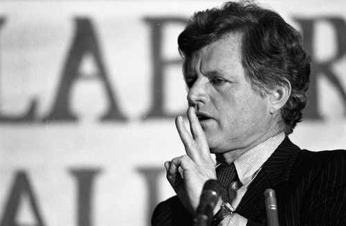 Ted Kennedy on campaign trail, ca.1980