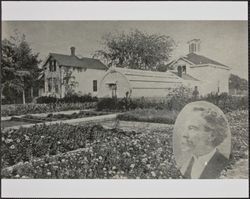 Luther Burbank Gardens with portrait of Luther Burbank, Santa Rosa Avenue, Santa Rosa, California
