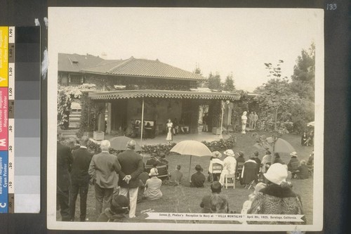 James D. Phelan's Reception to Navy at "Villa Montalvo," April 9th, 1925, Saratoga, California