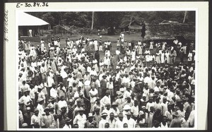The crowd at a mission festival in the forest region
