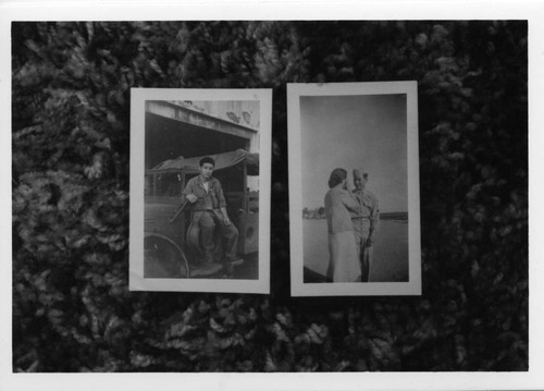 [Two photographs of Japanese American soldier]