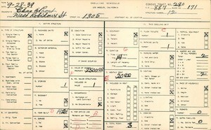WPA household census for 1305 WEST ROBIDOUX STREET, Los Angeles County