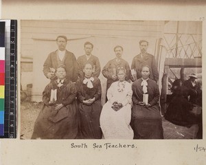 Portrait of South Sea teachers, Papua New Guinea, ca. 1890