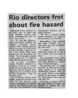 Rio directors fret about fire hazard