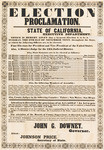 Election proclamation, State of California, Executive Department