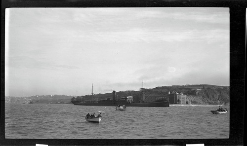 Steamship passing Fort Point, outward. [negative]
