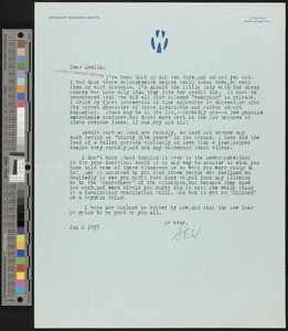 Stewart Edward White, letter, 1937-01-02, to Hamlin Garland