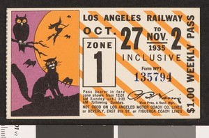 Los Angeles Railway weekly pass, 1935-10-27